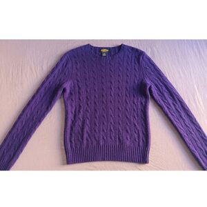 VINTAGE Rugby Ralph Lauren Purple Cable Knit Sweater (Y2K, Size L)